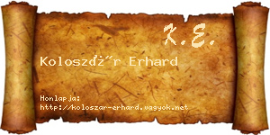 Koloszár Erhard névjegykártya